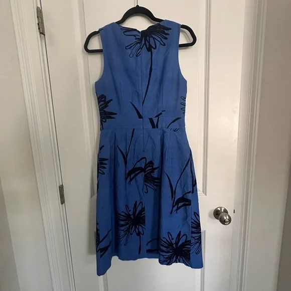 Boden-Blue Floral Sleeveless Dress - Picture 2 of 3